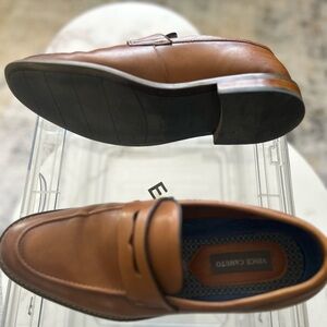 Vince Camuto Brown Leather Loafers Slip-Ons